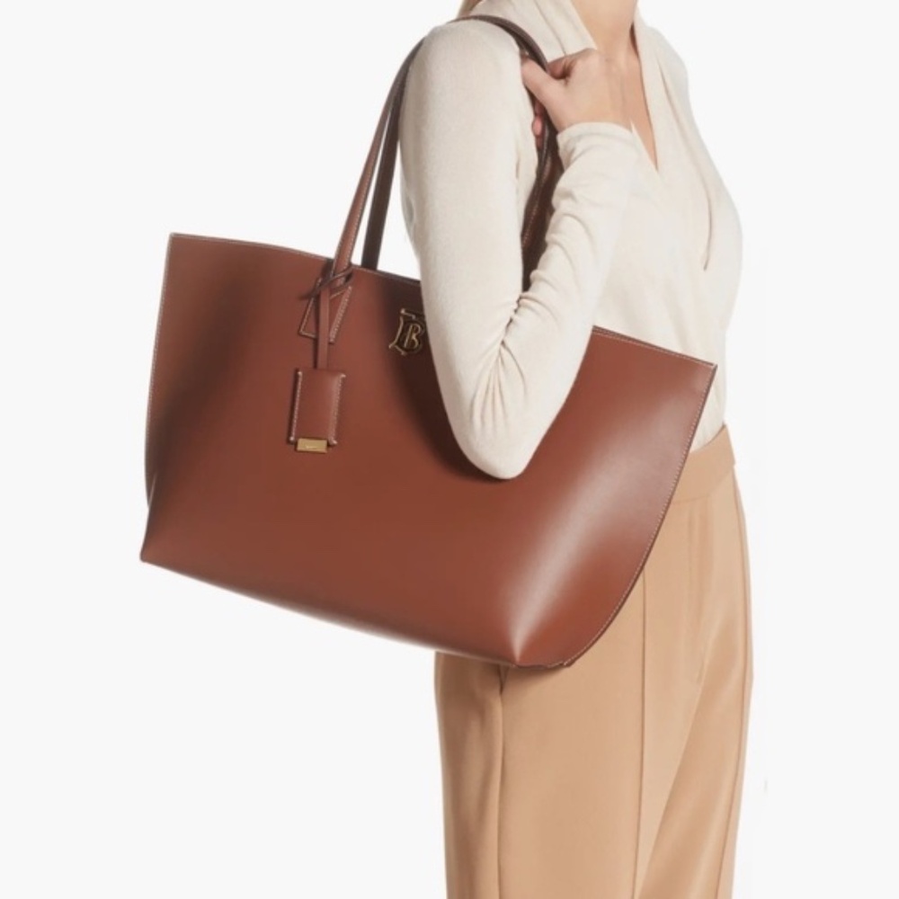 New Authentic Burberry Medium Soft TB Monogram Leather Tote